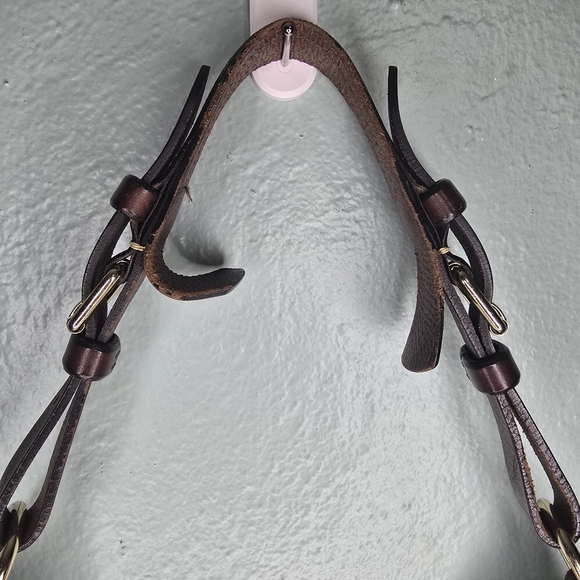 Dooney &handles! Hobo Cream Leather Hand or Shoulder Purse Adjustable Strap - Picture 7 of 15